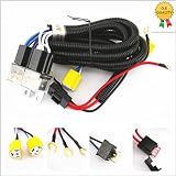 [ALL STAR TRUCK PARTS] 2-Headlight H4 Headlamp Light Bulb Ceramic Socket Plugs Relay Wiring Harness Kit