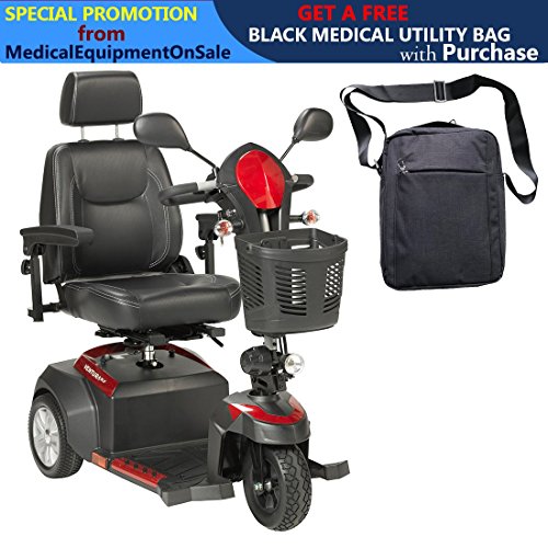 Drive Ventura Power Mobility Scooter, 3 Wheel, 18" Captains Seat & FREE Medical Utility Bag Black! - #VENTURA318CS - Thumbnail 7