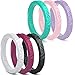 Rinfit Silicone Wedding Ring for Women 6/7 Rings Pack. Unique Set of Thin & Stackable. Designed Silicone Rubber Wedding Bands. U.S. Design Patent Pending. Size 4-9.