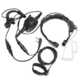 FANVERIM Throat Mic Headset With Finger Ptt Compatible For Kenwood Radios Tk-3206 Tk-3207 BaoFeng Radio UV-5R