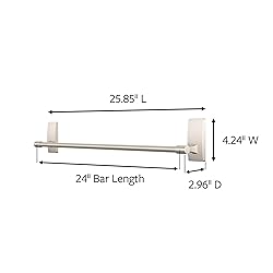 Command Bath Satin Nickel Towel Bar with Water
