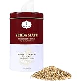 Yerba Mate, CUOPRU Suave Argentinian Mate, Low Powder, Original Leaves With Stems, Portable Storage Tea Caddy (N.W.247g)