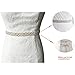 AWAYTR Bridal Rhinestone Wedding Belt - Silver Rhinestone Belts for Women Formal Evening Dress (Silver)