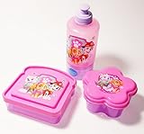 Paw Patrol Pink and Purple Sandwich Container, Water Bottle and Snack Container Lunch Box 3 Piece Set