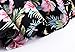 Women's Sleeveless Vintage Rockabilly Swing Hawaiian Floral Print Dress, Black, USA 2-4 (Tag S)