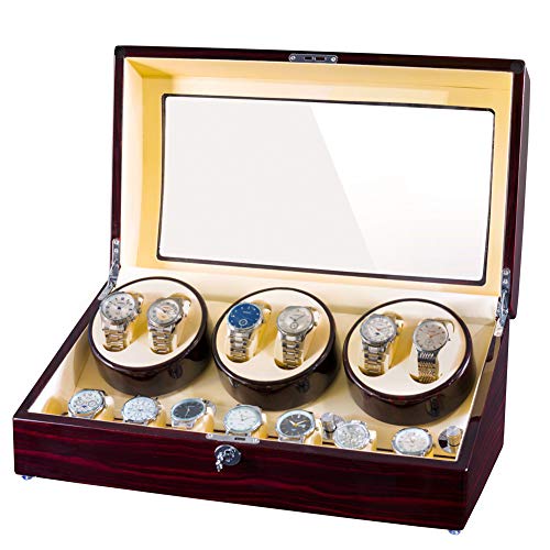 JQUEEN Six Watch Winders 7 Storages with Three Quiet Mabuchi Motors