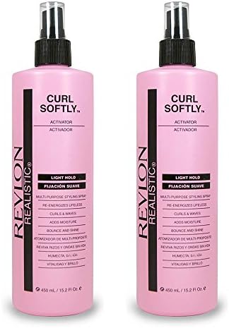 Revlon Realistic Curl Softly Activator Moisturizer Hair Spray 15 Oz Pack of 2