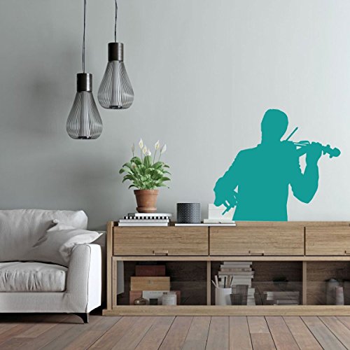 Violin Wall Decor - Vinyl Silhouette Decal - Violinist Gifts For Bedroom, Playroom or Music Room Decoration