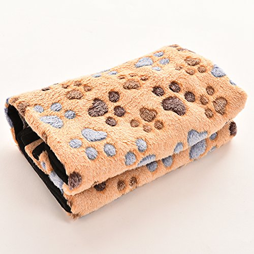 Buytra Pet Bed Blanket Mat Cusion Soft Warm Sleeping Mat with Paw Print