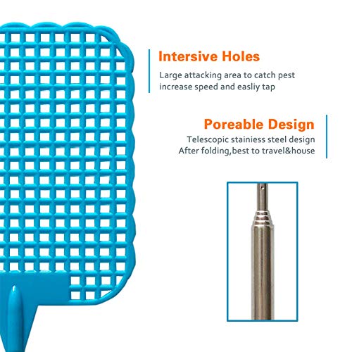 2 Swatter+Extendable+Plastic+Durable+Retractable