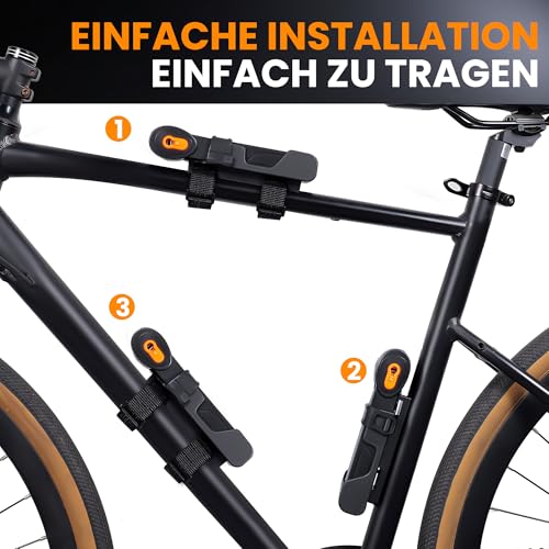 HIPARK Folding Lock Bicycle, Bicycle Lock Folding Lock 100 cm with Keys, Bicycle Lock High Security with Holder, Folding Locks Made of Alloy Steel for Bicycle, E-Bike, Black