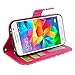 Galaxy Grand Prime Case - Cellularvilla Pu Leather Wallet Flip Open Pocket ID Card Holder Slots Case Cover Stand with Wrist Strap for Samsung Galaxy Grand Prime SM-G530H G5308W (Pink_Glitter)