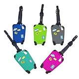 Alohallo Luggage Tags Suitcase Label - Travel ID Bag Tag - 5 piece in 1