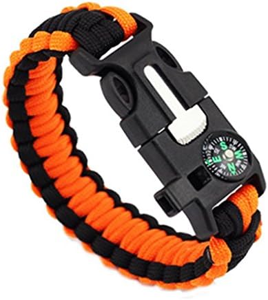 5 in 1 Emergency Survival Bracelet Compass Paracord Bracelets For Men Outdoor Camping Wristband Flint Fire Wrap Bracelet Homme