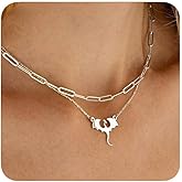 Gold/Silver Plated Necklace for Women, Dragon, Horse, Dachshund, Cat, Turtle Necklaces for Womens Dainty Simple Jewelry Gifts