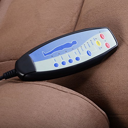 Brown Leisure Recliner Chair Ottoman W/ 8-Motor Massage Heated Swivel