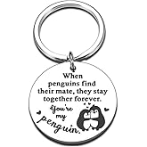 RFTWXHPN Anniversary Birthday Gifts for Husband Wife When Penguins Find Their Mate Keychains for Boyfriend Girlfriend Christmas Valentine's Day Gift for Couple Gifts for Him Her