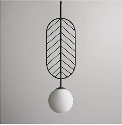 XHF Kronleuchter Pendelleuchte Modernes Glaskugelblatt E27 Schlafzimmer