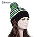 Zibaar Bluetooth Beanie Bluetooth Hat Bluetooth Beanie Hat Headphone Beanie Combined with Bluetooth V4.1 Bluetooth Headset and Mic, Hands Free Talking for Mobile Phones, Unisex Green with Pompom