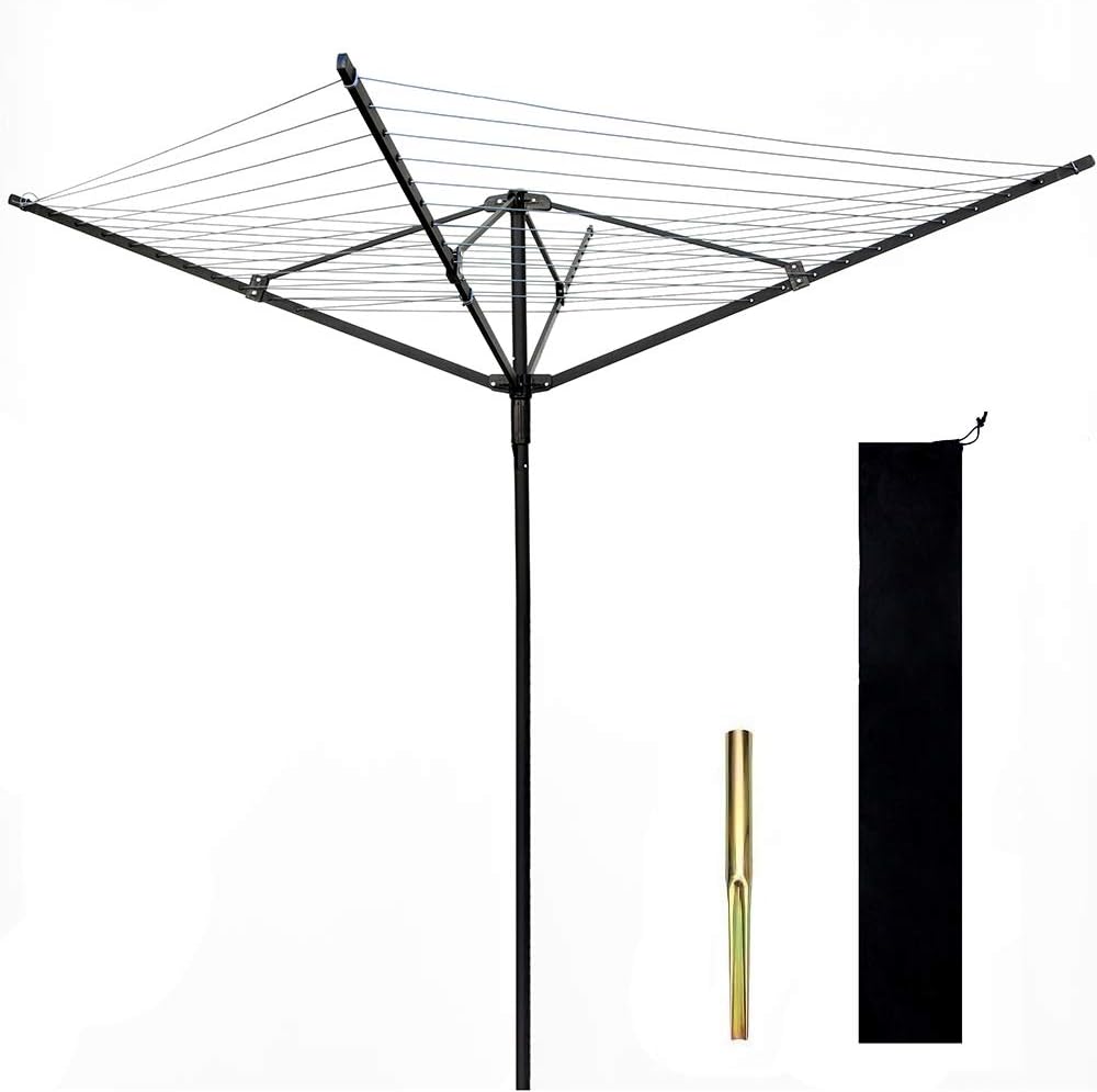 Abaseen 50M Clothes Airer Rotary Washing Line Outdoor Indoor, Grey 50m