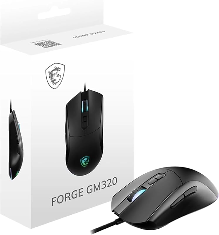 Forge GM320 – Ratón Gaming Óptico, 12800 dpi, Simétrico, 7 Botones Programables, Switches Duraderos 20M, Latencia 1ms, LED RGB, 126g, Cable USB