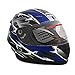MMG Motorcycle Full Face Helmet DOT Street Legal extra visors Comes with Clear Shield and Smoked Shield - RYKER Blue, Medium
