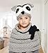 Sumolux Girls Kids Warm Owl Hats and Scarf Set Knitted Coif Hood/Shawl Beanies for Winter