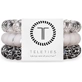 TELETIES - Large Spiral Hair Coils - For Thick Hair - Ponytail Holder for Women - Phone Cord Hair Ties - Strong Grip, Water R