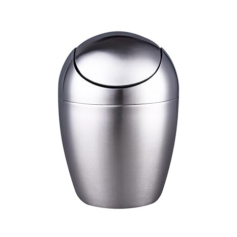 Swing Top Trash Bin 1 5 L Brushed Stainless Steel 0 40 Gal Estilo