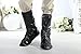 Fasmov Waterproof Anti Slip Motorcycle Biker Rain Boot Shoe Covers,Black ((Euro 42-43/US 8-8.5))