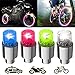Gechiqno 4 Pair LED Green-Color Wheel Lights - Car Bike Wheel Tire Tyre Valve Dust Cap, Safety, Waterproof, Motion Activated, Spoke Flash Lights Car Valve Stems & Caps Accessories (Blue)