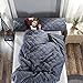 Weighted Blanket Duvet Cover 41x60Inches, JOLLYVOGUE Cozy Soft Removable Minky Dot Cover Machine Washable with Zipper and 8 Ties-Dark Grey