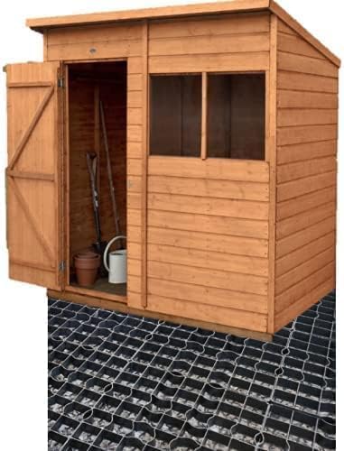 Neat 7ft x 5ft Plastic Grid Shed Base Kit with Weed Membrane Greenhouse Pavers
