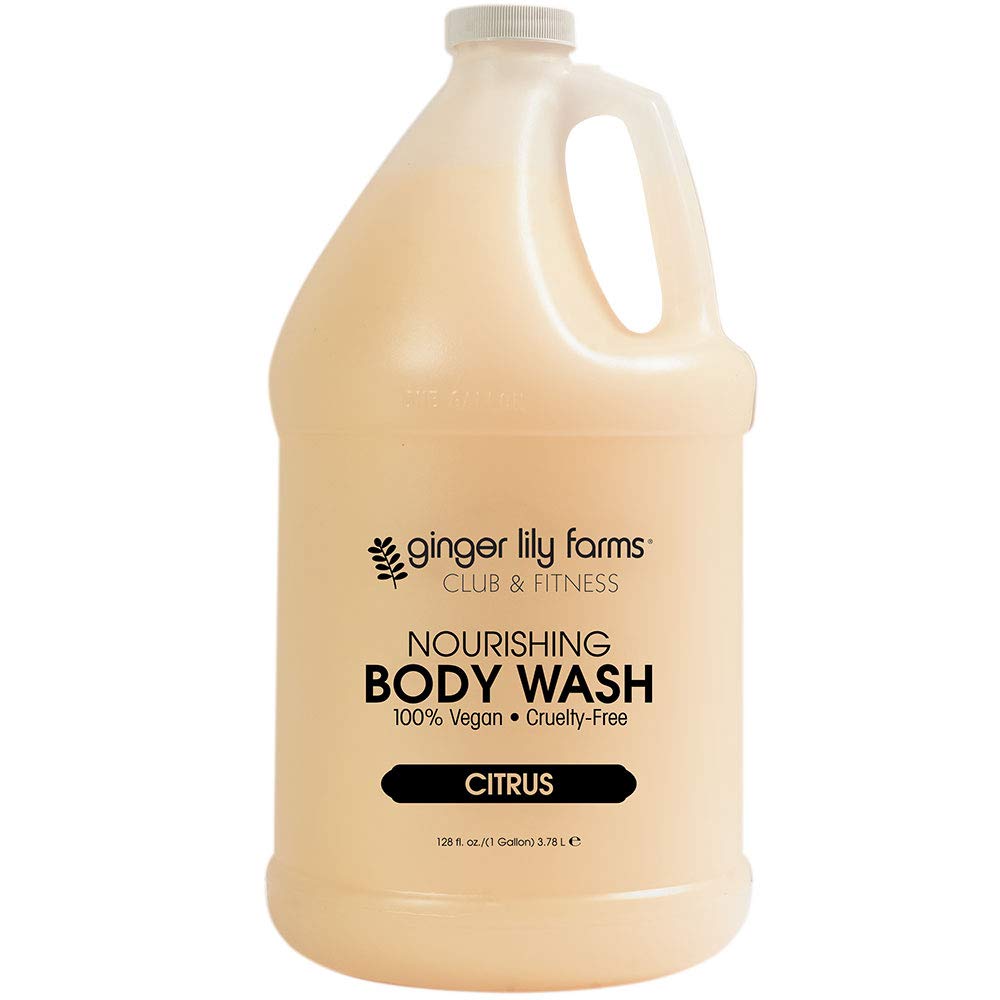 Ginger Lily Farms Club & Fitness Citrus Nourishing Body Wash, Softens, Nourishes and Cleans Skin, 100% Vegan and Cruetly-Free, 1 Gallon