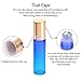 Essential Oil Roller Bottles 10ml (Gradient Blue Glass, 12pack, 3 Extra Stainless steel Roller Balls，24 Labels, Opener, 2 Funnels by PrettyCare) Roller Balls For Essential Oils, Roll on Bottles