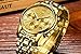 Men's Multi-Functional Fashion Luminous Calendar Sports Waterproof Male Watch (Gold)