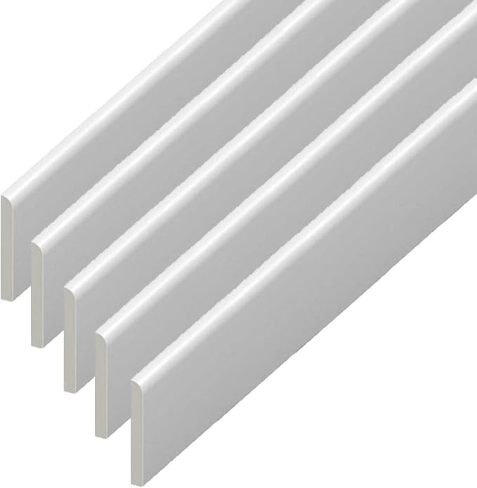 UPVC Plastic Trim 65mm x 2m x 5 Pack White Architrave Skirting Board