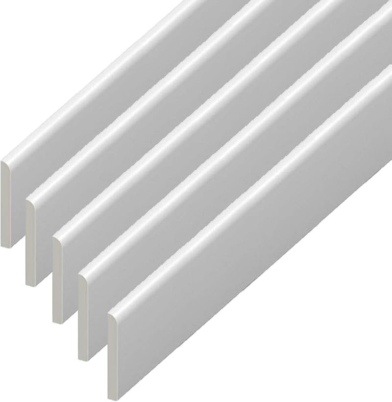 Virtual Plastics UPVC Trim 95mm x 1m x 5 Pack White Architrave Skirting