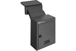 VEVOR Through The Wall Drop Box, Heavy Duty Steel Through The Wall Mailbox with 2.8-7.9" 13" Combination Lock, 12.5x6.3x16.9 