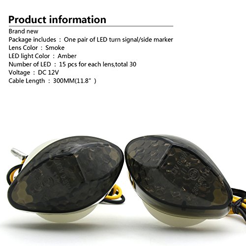 2Pcs Super Bright Smoke Motorcycle Front LED Flush Mount Turn Signal Light Blinker Side Maker Lamp for Honda CBR600RR CBR1000RR CBR600F3 CBR600F4 CBR600 F3 F4 F4I - Thumbnail 4