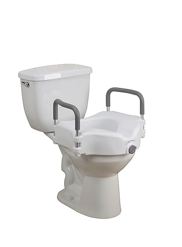 Drive Medical RTL12027RA 2-in-1 Raised Toilet Seat with Removable