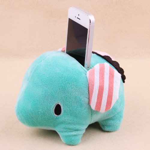 Cute Plush Elephants Shape Mobile Phone Sofa / Bean Bag Holder (Green)