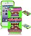 Bastex Hybrid Case for Apple Iphone 4, 4s, 4g - Bright Green Silicone / Aztec Tribal Hard