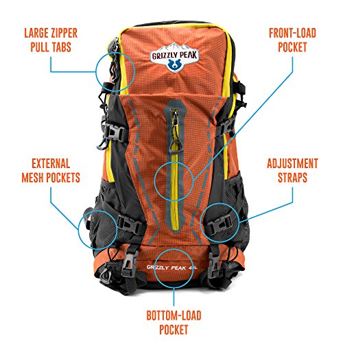 45L Internal Frame Hiking and Camping Daypack Backpack with Ripstop