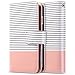 ULAK iPhone 6s Case, iPhone 6 Case, 6s Wallet Case, Wallet iPhone 6S Leather Case Synthetic Folio 9 Card Multi-Slots Flip for Women for Apple iPhone 6s/6 4.7 Inch (Rose Gold Stripes)