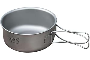 Ultralight Titanium Camping Pot with Foldable Handles 300ml Outdoor Cookware Set for Backpacking Hiking Boiling Water