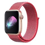 HILIMNY Compatible with for Apple Watch Band 40mm, Soft Nylon Sport Loop, Band Compatible with for iwatch Series 4, Series 3, Series 2, Series 1 (40mm, Hibiscus)