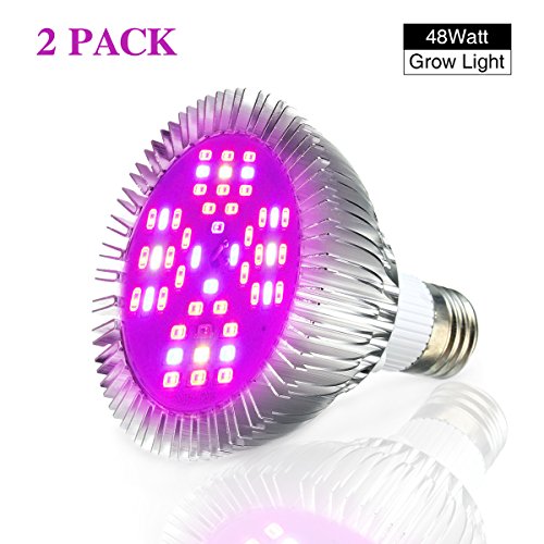 2 pack led grow lights bulb, pathonor e27 48w led full …