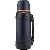 Olerd 64oz/Half Gallon Large Coffee Thermoses for Travel - Insulated Water Jug Classic Vacuum Bottle with Plastic Cup - 2.0L Stainless Steel Vacuum Insulated Beverage Bottle for Hiking Fishing（Blue）