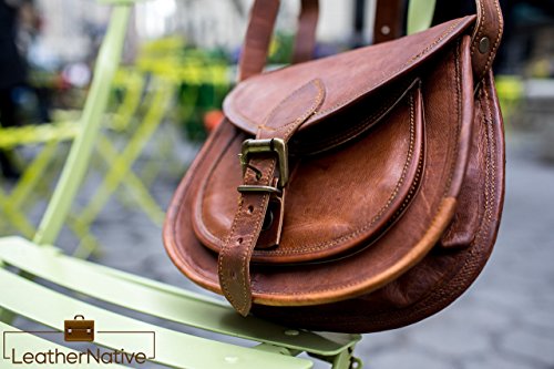Leather Native Women's Leather Purse Gypsy Bag Crossbody Women Handbag Shoulder Travel Satchel Tote Bag 7x9x3 Inches Brown Pre Valentines Day Special Sale! - Thumbnail 6